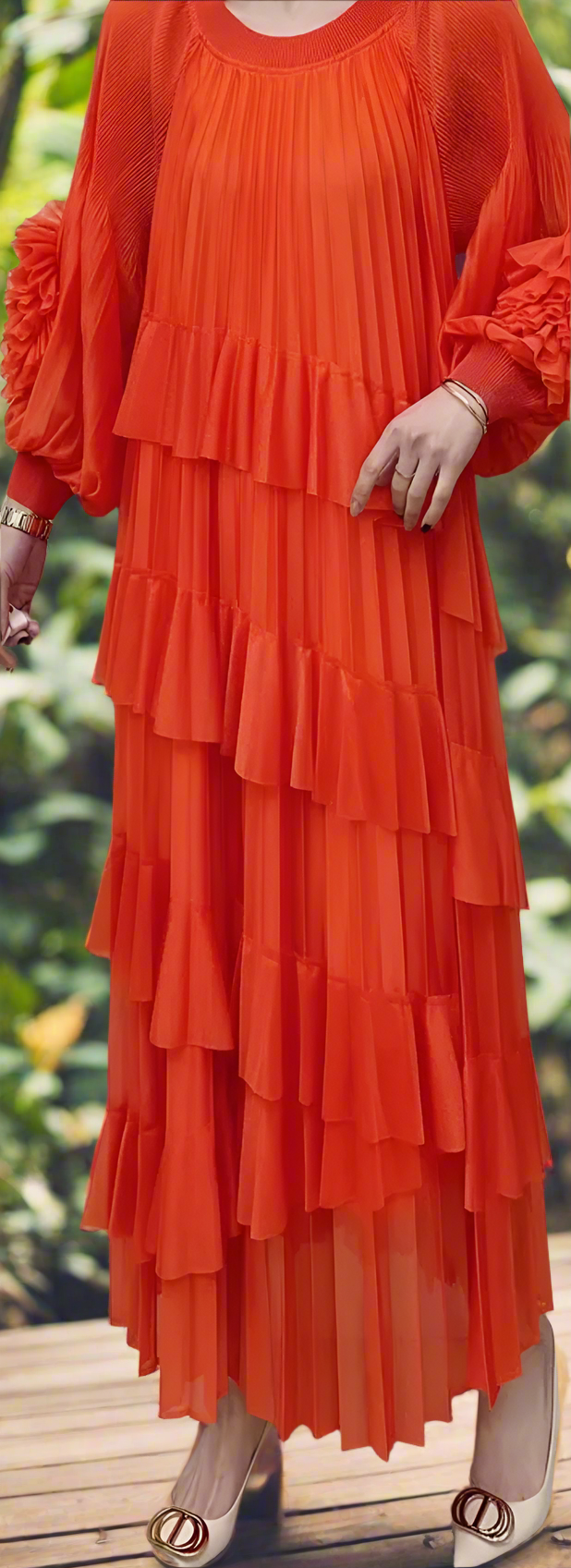 One size - Elegant Ruched Maxi Dress