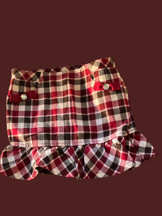 Red plaid Skort